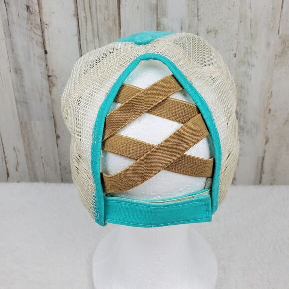 Flex It Pink Club Women Who Move Mountains Cap Teal OSFM - Picture 2 of 8